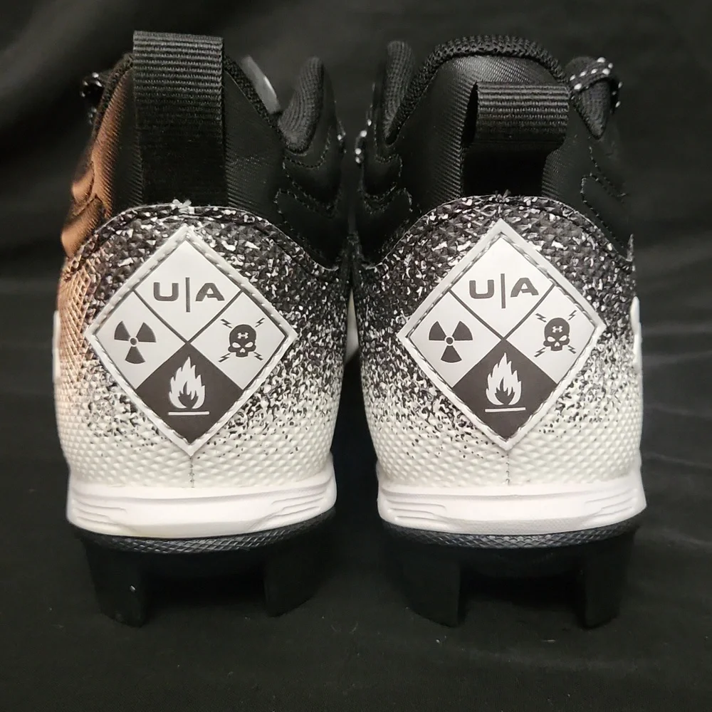 Under Armour Kids White and Black Gradient Cleats